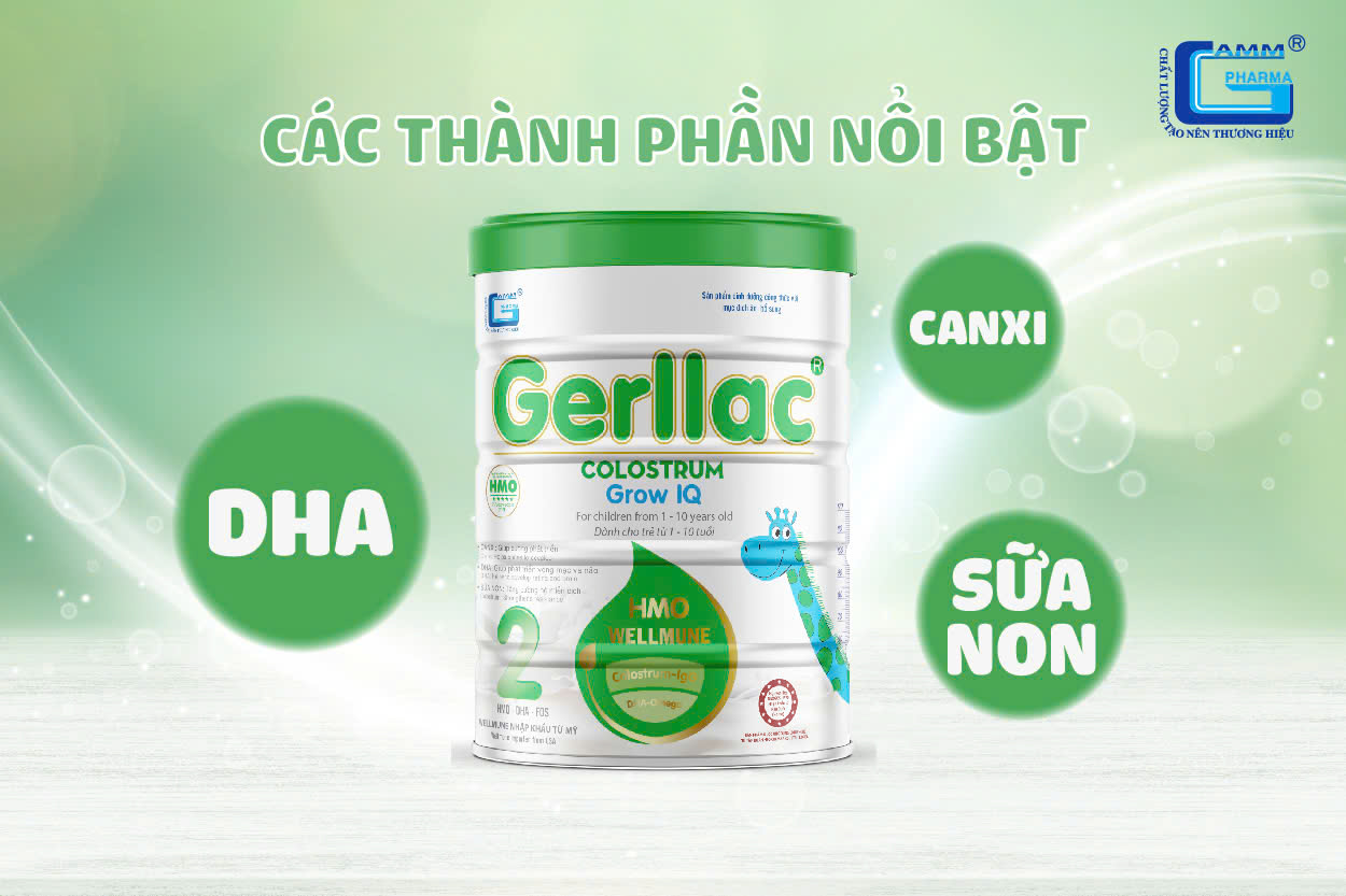 Gerllac Grow IQ cung cấp đa dạng các thành phần dinh dưỡng phong phú hỗ trợ cho bé yêu phát triển toàn diện.