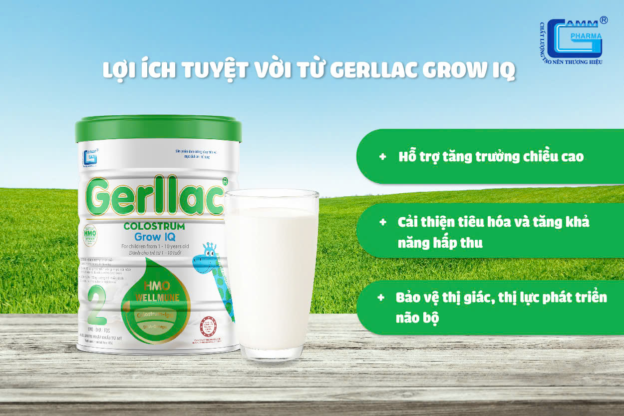 Gerllac Grow IQ là sự lựa chọn hoàn hảo để bổ sung dưỡng chất cho sự phát triển toàn diện của bé.