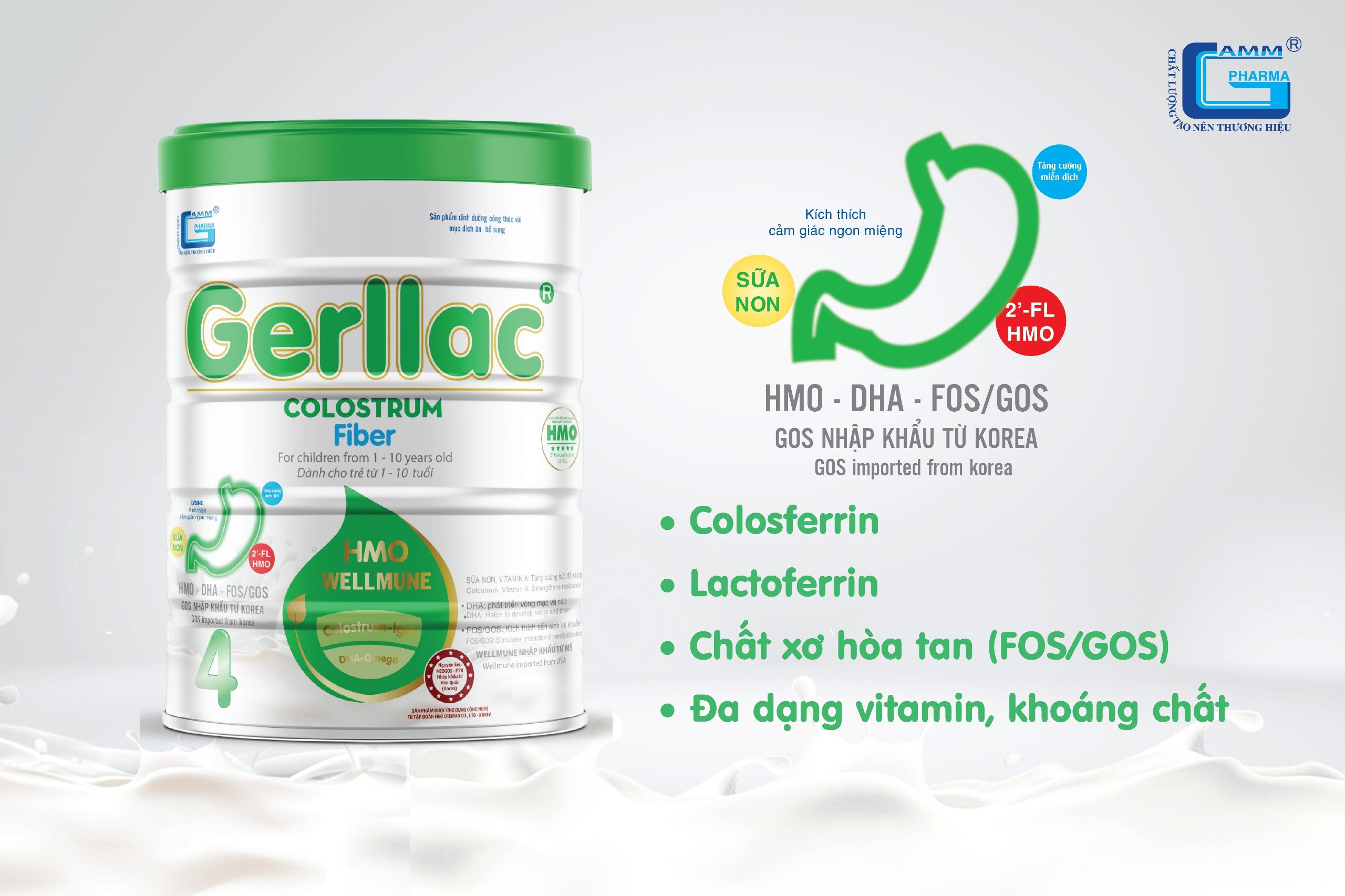 Lactoferrin, protein quan trọng trong sữa non giúp ngăn chặn vi khuẩn gây hại và cân bằng hệ vi khuẩn đường ruột.